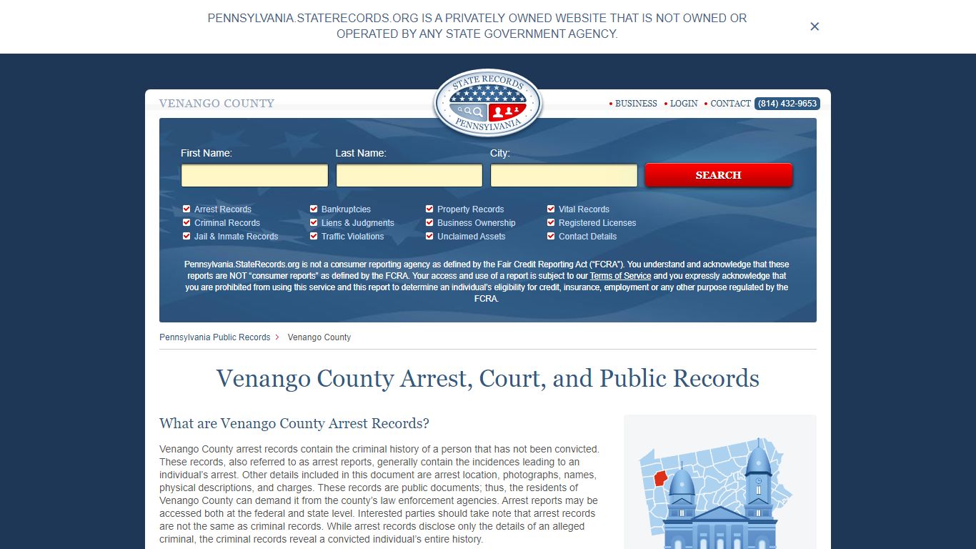 Venango County Arrest, Court, and Public Records