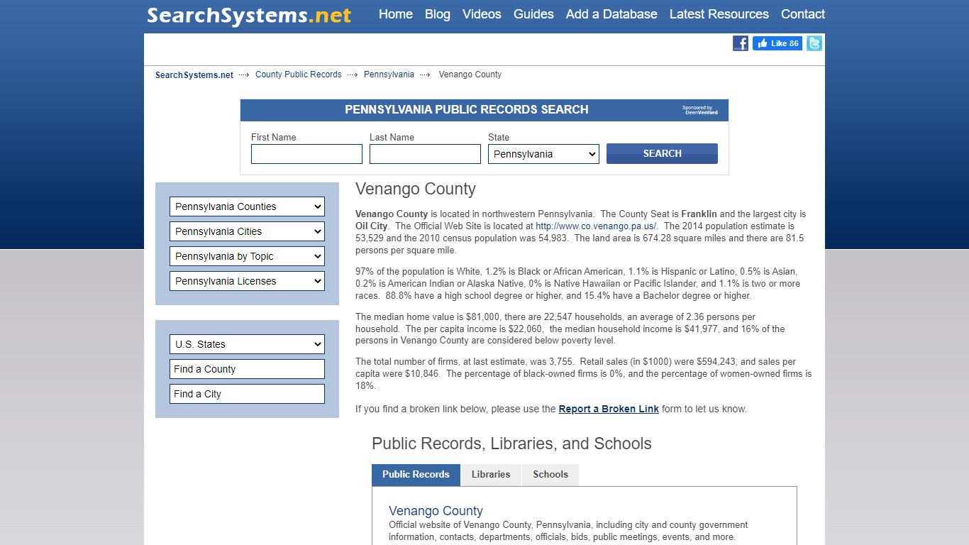 Venango County Criminal and Public Records